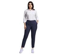 Women’s Professional Work Pants High Waist Straight Leg Office Trousers (Navy L)