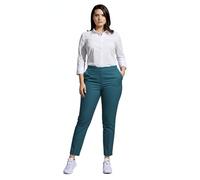 Women’s Professional Work Pants High Waist Straight Leg Office Trousers (Teal L)