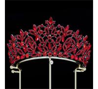 Women’S Queen Tiara Crown In Or Red Crystal A Vintage Princess Blue Rhinestone Crown For Party And Dress Hair Accessories