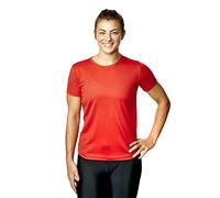 Women’s Quick Dry Running T-Shirt - Classic Fit Gym Top in 7 Colours - Lightweight Moisture Wicking Tee for Walking, Yoga & Everyday (UK Sizes 8-20) (UK, Numeric, 18, Regular, Regular, Red)