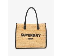 Women’s raffia tote bag Superdry Luxe Marron TU