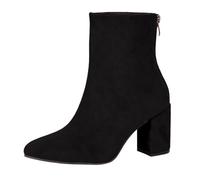 Women’s Rain Boots Elastic Platform Slip on Waterproof Ankle Booties Side Zipper Casual Ladies Walking Boots Lace Up High Chunky Heel Boot Shoes Black
