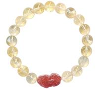 Women’s Real White Jade Bead Bracelet, Fortune Crystal Beads on Elastic String, Gift Box Included