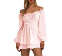 Women’s Renaissance Off Shoulder Dress Medieval Peasant Costume Bell Sleeve Witch Pirate Outfit Halloween