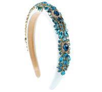 Women’S Rhinestone Diamond Crystal Headband Thick Padded Sparkling Hair Hoop Stylish Polyester Accessory Comfortable Hairband For Daily Fashion Outfits