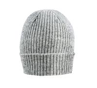 Women’s Ribbed Knit Beanie Hat with Marl Yarn - Dove Grey / ONE