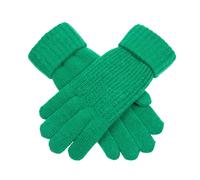 Dents Womens Ribbed Knit Gloves - Emerald Green