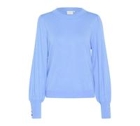 Kaffe Women's Lizza Crew Neck Button Cuff Pullover in Blue | Size: 2XL Kaffe Blue 2XL