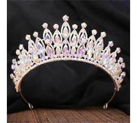 Women’S Royal Queen Tiara Crown With AB Color Crystals A Majestic Rhinestone Banquet Headdress For Costume Parties And Stage