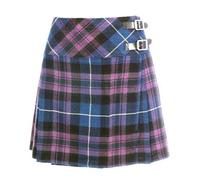 Women’s Scottish Tartan Mini Kilt Skirt 16.5" Length | Pleated Highland Plaid Skirt for Casual & Formal Wear | Soft Fabric Comfortable Fit Outfit (UK, Waist, 28, Regular, Regular, Pride of Scotland)