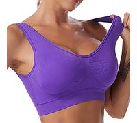 Women’s Seamless Comfort Bra with Removable Cup Mat - Wide Shoulder Straps, S-4XL Sizes, Suitable for Work, Yoga, Sleep and Daily Activities Purple