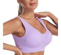 Women’s Seamless Comfort Bra with Removable Cup Mat - Wide Shoulder Straps, S-4XL Sizes, Suitable for Work, Yoga, Sleep and Daily Activities Rose Gold