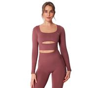 Women’s Seamless Long Sleeve Top Carpatree Dopamine Buzz Marron XS