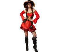 Women’s Sexy Pirate Wench Costume Corsair Buccaneer Lady Caribbean Fancy Dress