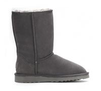 Women’s Sheepskin Chestnut Suede Mid Calf Boots - Dusk | Slip-On Fur Lined Winter Booties | Warm Outdoor Non-Slip Sole | Cozy Cold Weather Footwear