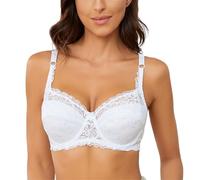 Women’s Sheer Lace Bra Underwire Bra Ultra Thin Breathable Lace Plunging Underwire Bra for Everyday Comfort White