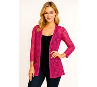 Women’s Sheer Lace Cardigan Jacket Open Front 3/4 Sleeve with Pockets S-XXL