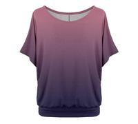 Women’s Shirts Casual Vintage T Shirts Loose Fit Floral Printed Tops Plus Size Cute Henley Tops Going Out Gym Pullover Top Summer Sale Purple
