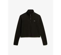 Superdry Polar Fleece Crop Half Zip Sweatshirt Black M Women