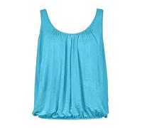 Women’s Sleeveless Bubble Hem Straps Top Ladies Scoop Neck Stretch Vest Loose Fit Elasticated Waist Summer Jersey Casual Plain Camisole Tops Size UK Plus Size 8-26 Turquoise