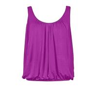Women’s Sleeveless Bubble Hem Straps Top Ladies Scoop Neck Stretch Vest Loose Fit Elasticated Waist Summer Jersey Casual Plain Camisole Tops Size UK Plus Size 8-26