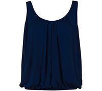 Women’s Sleeveless Bubble Hem Straps Top Ladies Scoop Neck Stretch Vest Loose Fit Elasticated Waist Summer Jersey Casual Plain Camisole Tops Size UK Plus Size 8-26