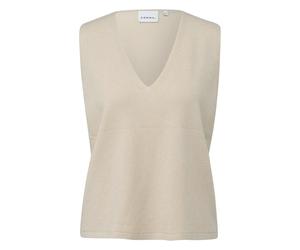 Women’s Sleeveless Shimmering Reflective Turtleneck Top COMMA Beige 38