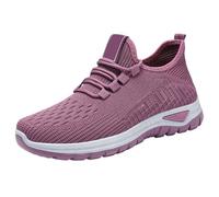 Women’s Slip Resistant Lace-Up Platform Trainers Size 4.5 Durable Mesh Breathable Lightweight Sport Shoes Comfy Wide Fitting Trainer with Soft Soled Summer Flat Orthopeadic Cloud Shoe for Outdoor