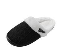Women’s Soft Flannel Slippers, Unisex Slippers Ladies Slippers Size 5 UK Women Slip On Home Hotel Guest House Shoes Lightweight Anti-Slip Closed Toe Slipper Women (Black,9)
