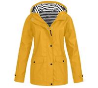 Women’s Solid Rain Jacket Outdoor Jackets Hooded Raincoat Windproof Tops Skiing Jacket Warm Fleece Hiking Outdoor Raincoat with Detachable Hood Camping Cycling 24-26 Trench Coat Mountaineering