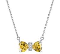 Women s Sterling Silver Bow Pendant Cubic Zirconia Twelve Constellations Birthstone Jewellery for Girls jewelry