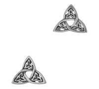Women’s Sterling Silver Celtic Trinity Knot Stud Earrings - 925 Silver Triquetra Symbol of Unity & Eternity - Celtic Heritage Jewellery Gift for Her
