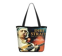 Women’s Straits Rock Band Dire Tote Bag Reusable Travel & Grocery Shoulder Bag Essential for Daily Commute & Work