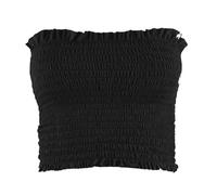 Women’s Strapless Shirred Bandeau Boob Tube Crop Top Ladies Sleeveless Off Shoulder Neck Ballet Gather Sheering Blouse Casual Summer Wear Ideal Going On Tops Plus Size 8-18.