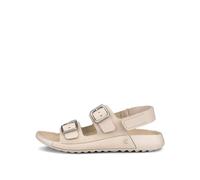 ECCO Women's Cozmo Three Band Buckle Sandal, Limestone Nubuck, 4/4.5 UK