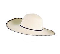 Women’s Straw Sun Hat with Two-Tone Scalloped Edge