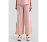 Women’s Striped Cotton Wide Leg Trousers with Drawstring QS Orange 38