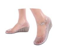 Women’s Stylish Flat Sandals with Keep Insoles and Crystal Buckle Band Open Toe Heeled Everyday Wear (White, 4.5)