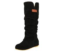 Women’s Suede Mid Calf Boots, Classic Slouch Design with Soft Lining, Lightweight Non Slip Sole, Pull on Style Comfortable Walking Boots, Timeless European Aesthetic with Refined Texture Finish