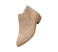 Women’S Suede Pointed Toe Ankle Booties Block Heel Boots For Women Uk