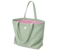 Women’s Summer Carryall Tote, Soft Pastel Beach Shoulder Bag, Foldable Lightweight Pool Day Purse with Front Pockets, 16L Open-Top Vacation Shopper for Resort Outfits, Keys, Shades, Lip Balm, Beach
