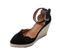 Women’s Summer Wedge Sandals Openwork Pointed Closed Toe Wedges Shoes Platform Straw Sandals Wide Fit Wedges Shoes Breathable Wedge Heels or Casual Beach Days & Holiday Wear
