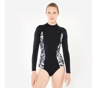 Women’s Surfing Long Sleeve 1-piece Swimsuit - Dani Black And White