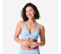 Women’s Surfing Textured Bralette Bikini Top - Bea Venice Sky Blue