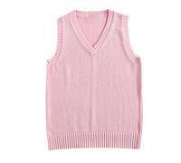 Women’s Sweater Vest V Neck JK Uniform Kint Vests Solid Classic Sleeveless Pullover Sweaters Tops 2025 New