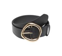 Urban Classics Women's Tb7210-organic Buckle Shaped Synthetic Leather Belt, Black/Gold, L/XL