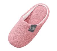 Women’s Teddy Fleece Closed Toe Mule Slippers, Light Quiet Soft Sole Memory Foam Slip On Indoor House Shoes for Ladies,Warm Cosy Bedroom Footwear Sliders, Birthday Gifts Portable Travel (Red-a, 4)