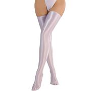 Women’s Thigh High Stockings Oil Glossy Stockings Shiny Stretchy Pantyhose Shimmery Over The Knee Stockings Purple