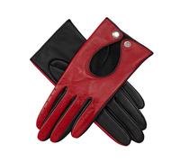 Women’s Touchscreen Leather Driving Gloves - Berry/Black / 8