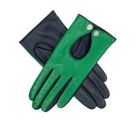 Women’s Touchscreen Leather Driving Gloves - Emerald/Navy / 8